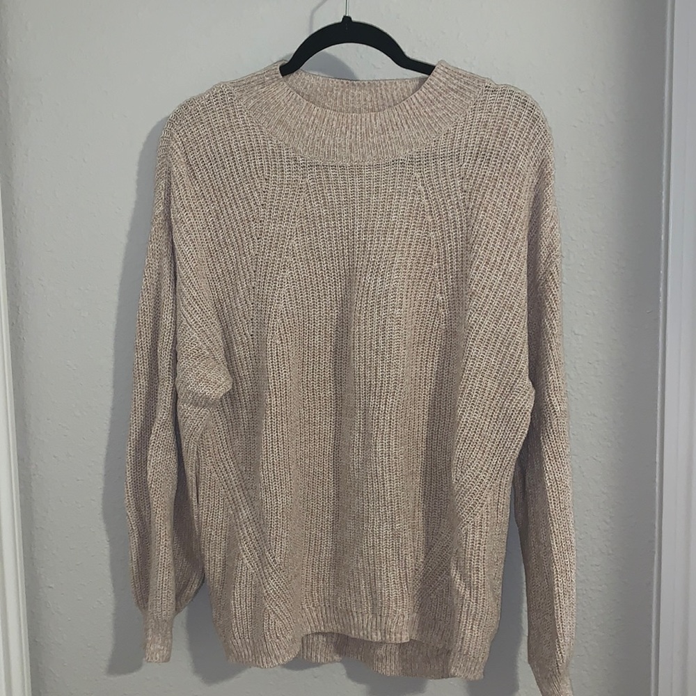 oatmeal high neck sweater